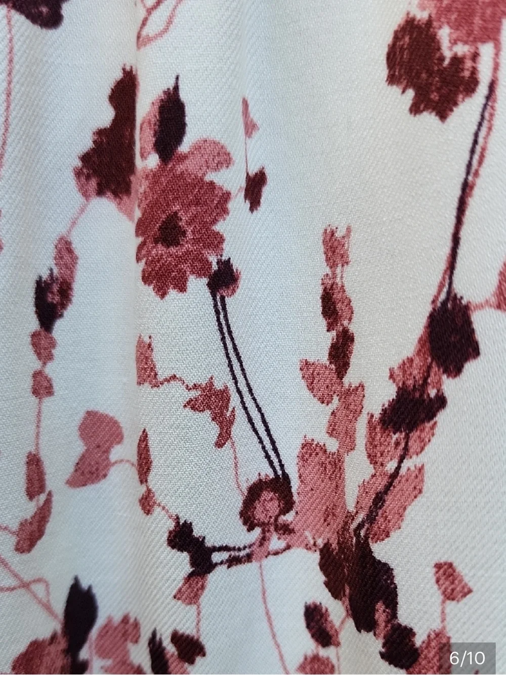 Melrose and Market White Maxi Skirt with Burgundy Floral